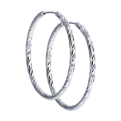 Серьги конго из серебра с алмазной гранью, 925, 11 450 тг