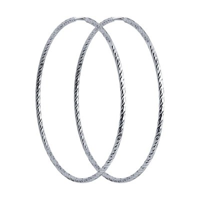 Серьги конго из серебра с алмазной гранью, 925, 19 850 тг