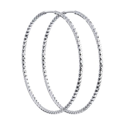 Серьги конго из серебра с алмазной гранью, 925, 16 650 тг