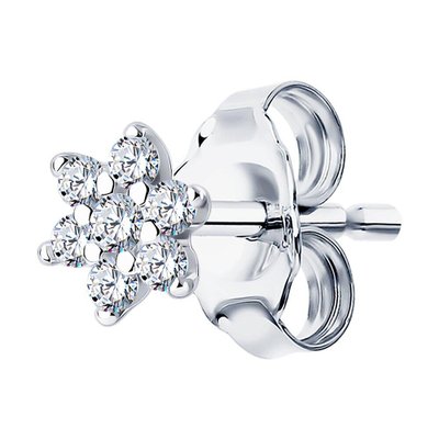 Серьга из серебра с фианитами, 925, 2 450 тг