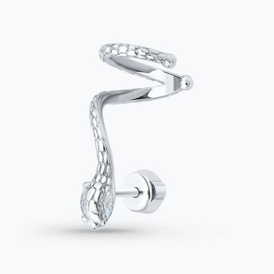 Серьга из серебра с фианитами, 925, 11 800 тг