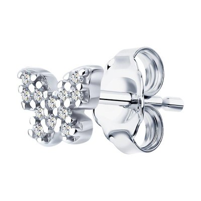 Серьга из серебра с фианитами, 925, 4 850 тг