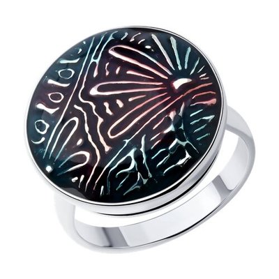 Кольцо из серебра с эмалью, 925, 26 800 тг