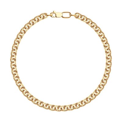 Браслет из золочёного серебра с алмазной гранью, 925, 18 450 тг