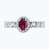 Кольцо из серебра с рубином и фианитами из серебро — вид 2