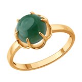 Кольцо из золочёного серебра с жадеитом из серебро