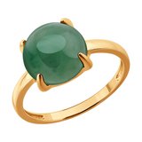 Кольцо из золочёного серебра с жадеитом из серебро