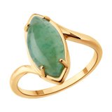 Кольцо из золочёного серебра с жадеитом из серебро