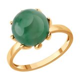 Кольцо из золочёного серебра с жадеитом из серебро