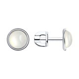 Серьги из серебра с лунными камнями из серебро