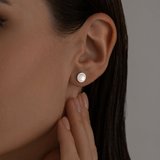 Серьги из серебра с лунными камнями из серебро — вид 2