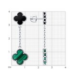 Серьги из серебра с малахитом и ониксом из серебро — вид 5