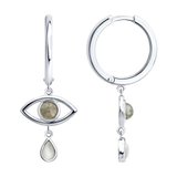 Серьги из серебра с полудрагоценными вставками из серебро