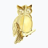 Брошь из золочёного серебра с янтарём и фианитами из серебро — вид 2