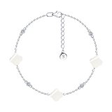 Браслет из серебра с перламутром и фианитами из серебро