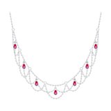 Колье из серебра с корундами из серебро