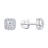 Серьги из серебра с бриллиантами выращенными из серебро