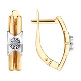 Серьги из золочёного серебра с бриллиантами из серебро