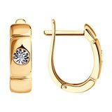 Серьги из золочёного серебра с бриллиантами из серебро