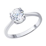 Кольцо из серебра с фианитом из серебро