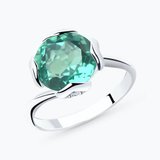 Кольцо из серебра с кварцем и фианитами из серебро