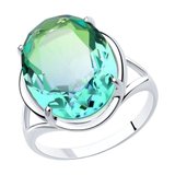 Кольцо из серебра с ситалом синтетическим из серебро