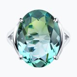 Кольцо из серебра с ситалом синтетическим из серебро — вид 3