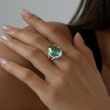 Кольцо из серебра с ситалом синтетическим из серебро — вид 5