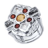 Кольцо из серебра с миксом камней из серебро
