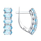 Серьги из серебра с топазами из серебро