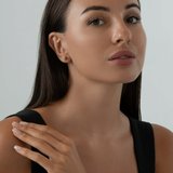 Серьги-пусеты из серебра с гранатами из серебро — вид 3