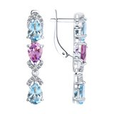 Серьги из серебра с миксом камней из серебро