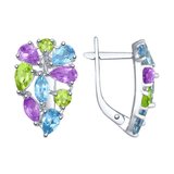 Серьги из серебра с полудрагоценными вставками из серебро