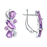 Серьги из серебра с аметистами из серебро