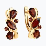 Серьги из золочёного серебра с гранатами из серебро — вид 2