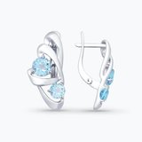 Серьги из серебра с топазами из серебро