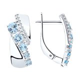 Серьги из серебра с топазами и фианитами из серебро