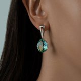 Серьги из серебра с ситалами синтетическими из серебро — вид 3