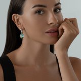 Серьги из серебра с ситалами синтетическими из серебро — вид 4