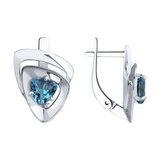 Серьги из серебра с лондон топазами из серебро