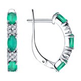 Серьги из серебра с агатами и фианитами из серебро