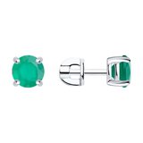 Серьги из серебра с агатами из серебро