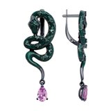 Серьги из серебра с миксом камней из серебро