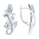 Серьги из серебра с топазами из серебро