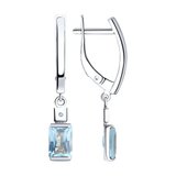 Серьги из серебра с бриллиантами и топазами из серебро