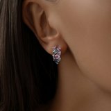 Серьги из серебра с миксом камней из серебро — вид 2