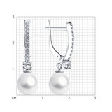 Серьги из серебра с жемчугом и фианитами из серебро — вид 3