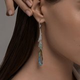 Серьги из серебра с ситаллами и фианитами из серебро — вид 3