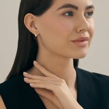 Серьги из золочёного серебра с гранатами и фианитами из серебро — вид 2