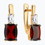 Серьги из золочёного серебра с гранатами и фианитами из серебро — вид 5